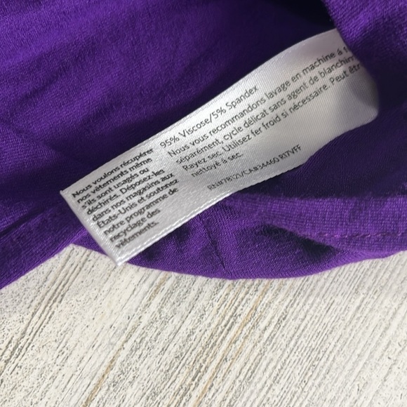 Eileen Fisher Purple Crewneck Split Hem Tunic Top Size M - Picture 5 of 7